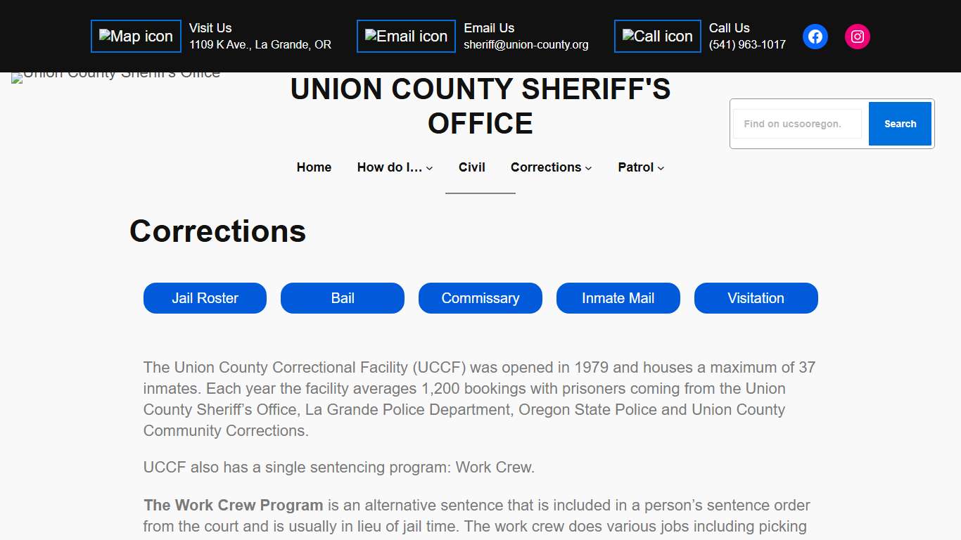 Corrections - Union County Sheriff's Office